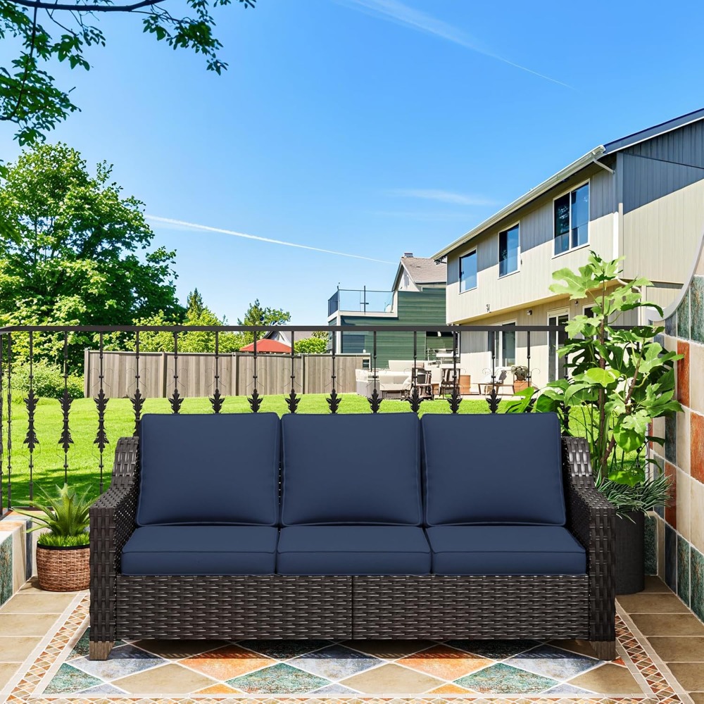Outdoor Furniture With Fire Pit - 77'' Patio Sofa, All Weather Outdoor