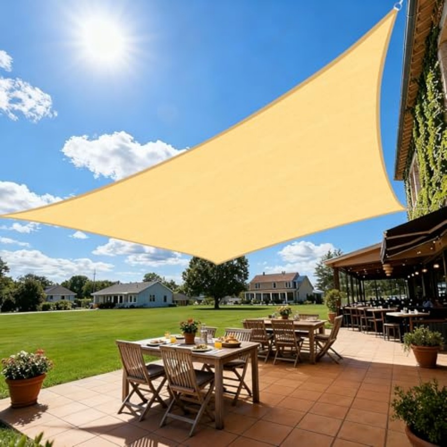 Sun Sail Shade - Sun Shade Sail, 12'X20' Sand Rectangle