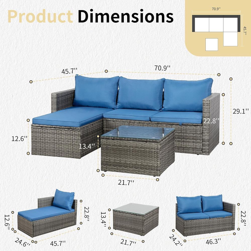 4-Piece Outdoor Wicker Patio F - Outdoor Furniture With Fire Pit recensie en prijs