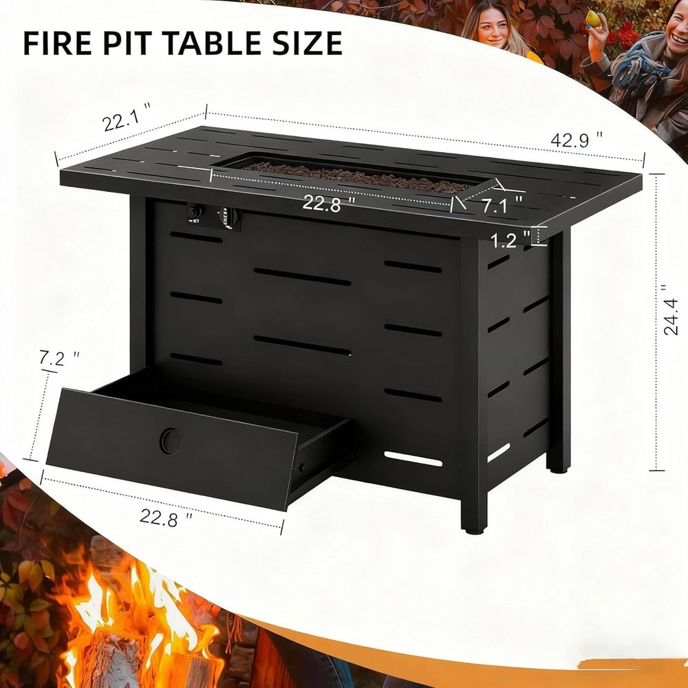 4-Piece Outdoor Wicker Patio F - Outdoor Furniture With Fire Pit recensie en prijs