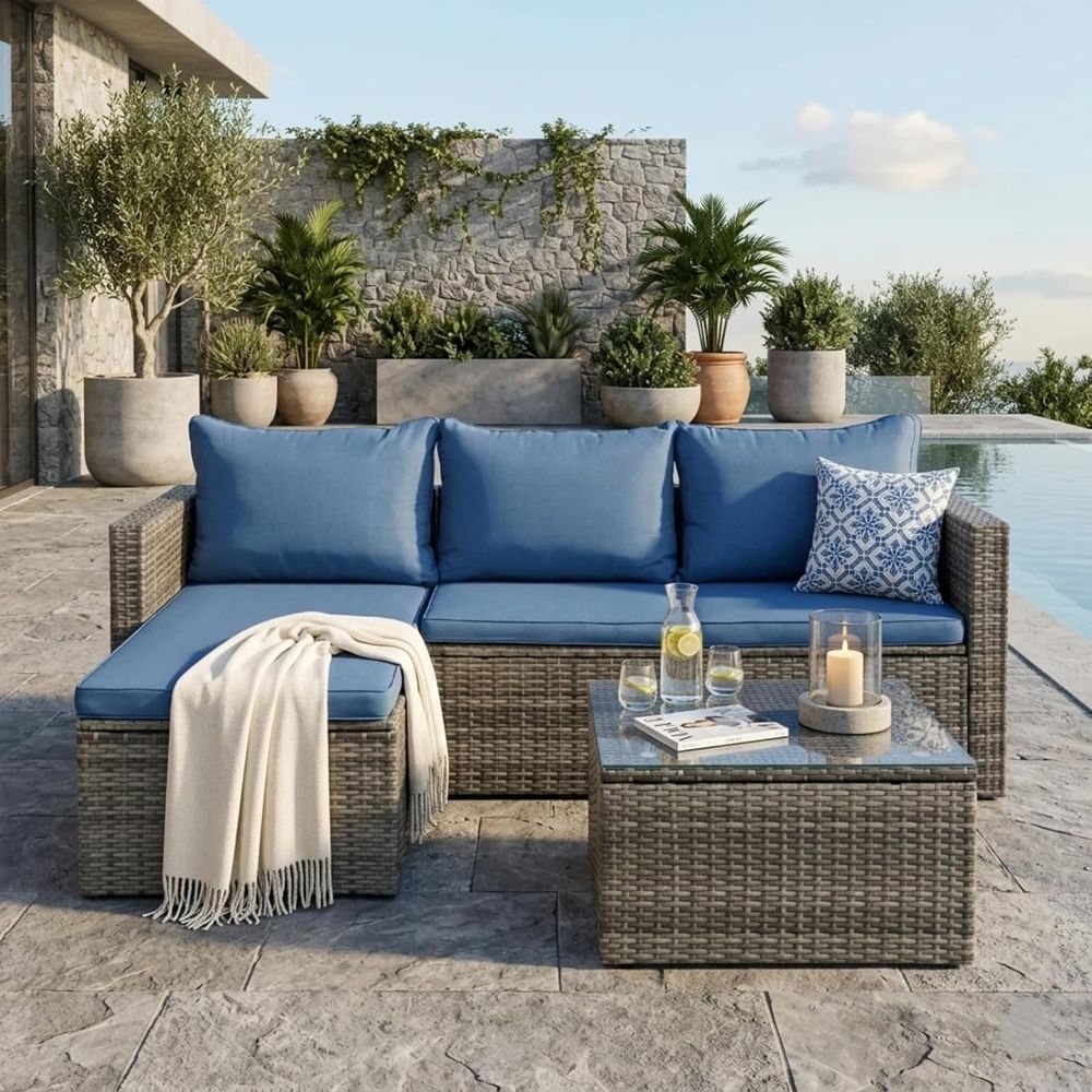 4-Piece Outdoor Wicker Patio F - Outdoor Furniture With Fire Pit recensie en prijs