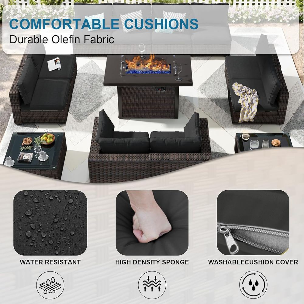13-Piece Outdoor Sectional Pat - Outdoor Furniture With Fire Pit recensie en prijs