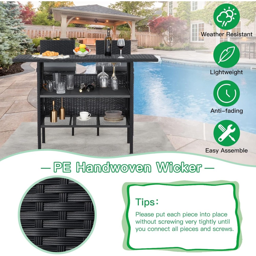 Outdoor Patio Wicker Bar Count - Outdoor Furniture With Fire Pit recensie en prijs