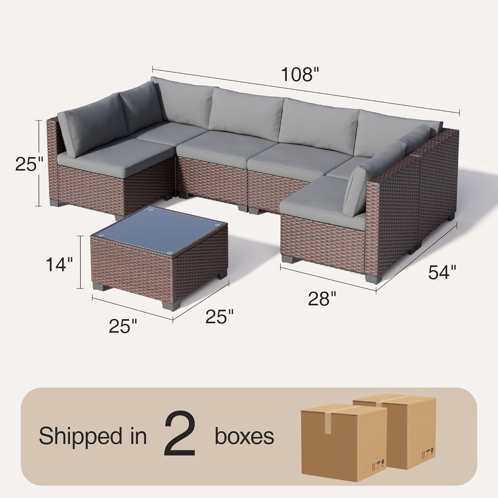 7-Piece Outdoor Patio Wicker S - Outdoor Furniture Balcony recensie en prijs