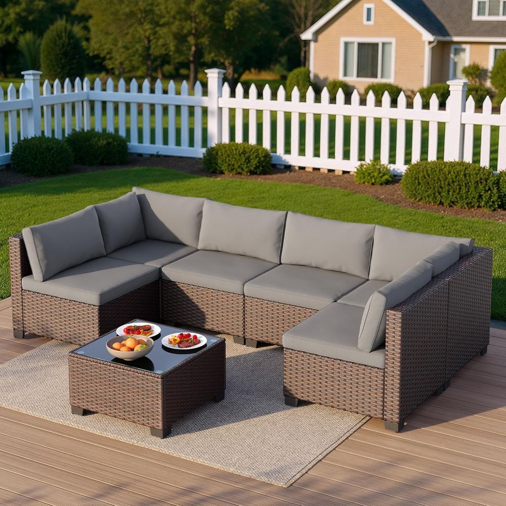 7-Piece Outdoor Patio Wicker S - Outdoor Furniture Balcony recensie en prijs