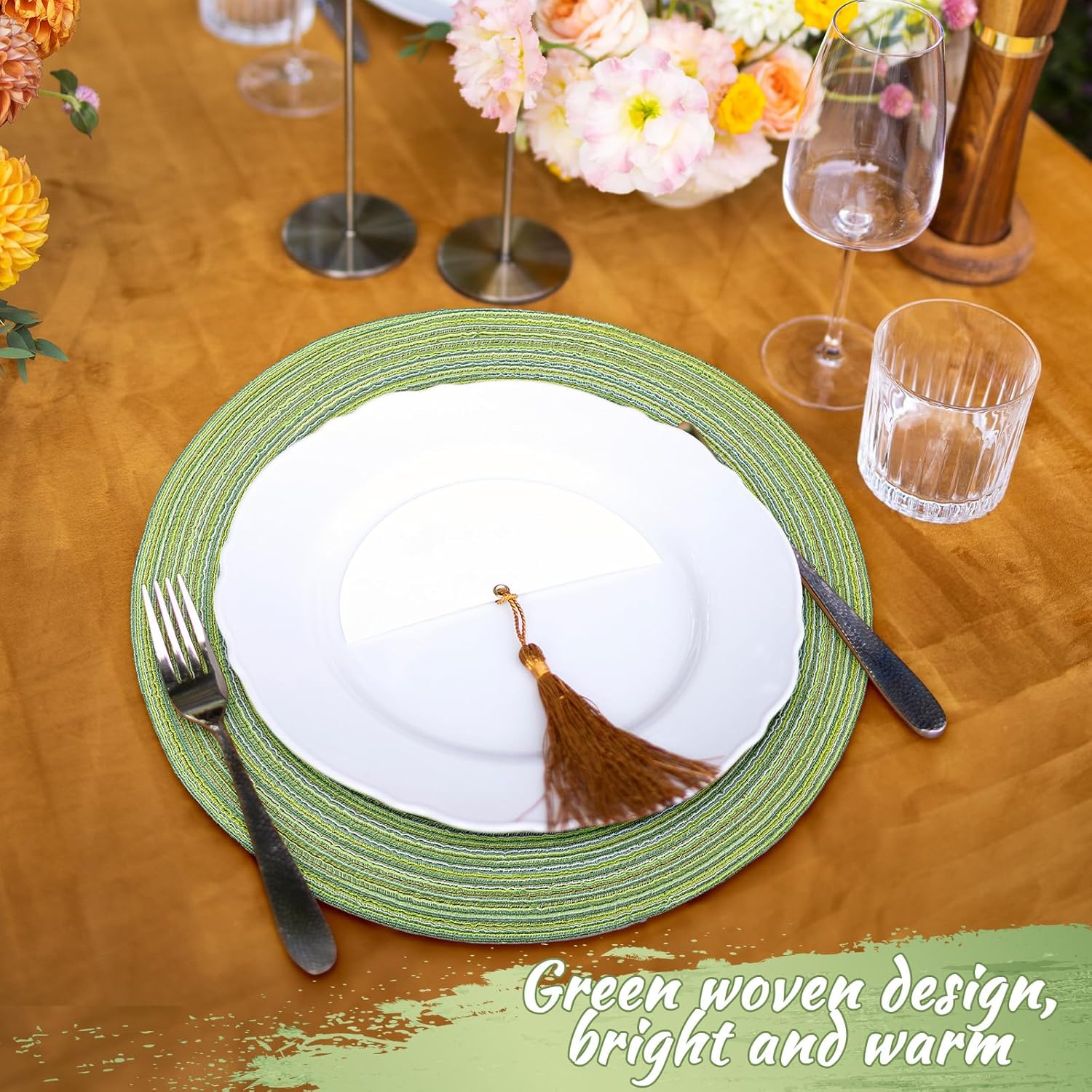 Sage Green Woven Placemats And - Outdoor Furniture Cafe recensie en prijs