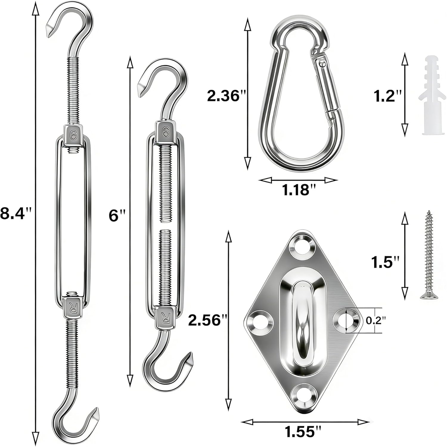 80 Pcs Shade Sail Hardware Kit - Sun Sail Shade recensie en prijs