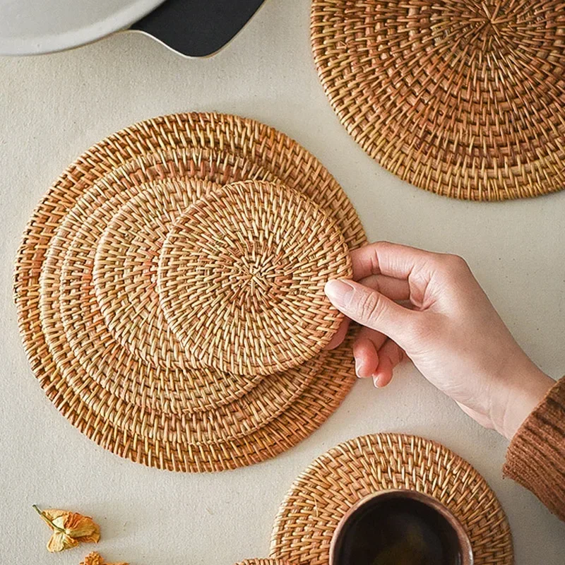 Handmade Round Rattan Coasters - Outdoor Furniture Cafe recensie en prijs