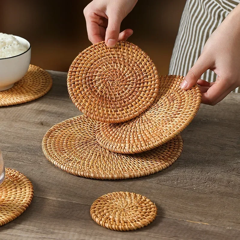 Handmade Round Rattan Coasters - Outdoor Furniture Cafe recensie en prijs