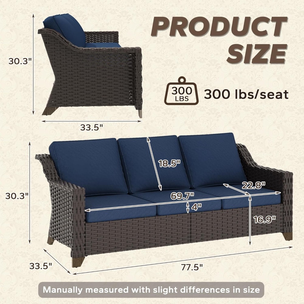 77'' Patio Sofa, All Weather O - Outdoor Furniture With Fire Pit recensie en prijs