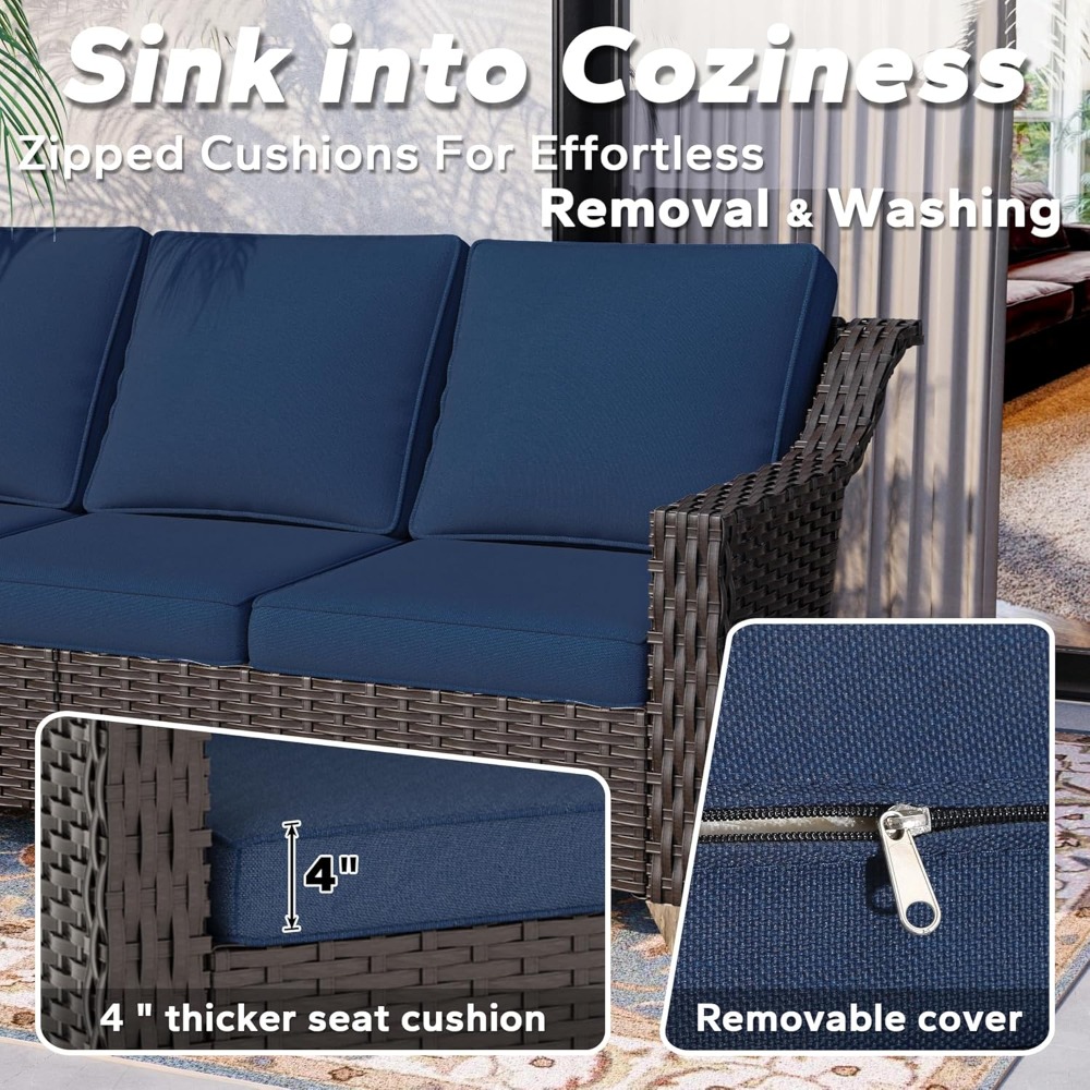 77'' Patio Sofa, All Weather O - Outdoor Furniture With Fire Pit recensie en prijs