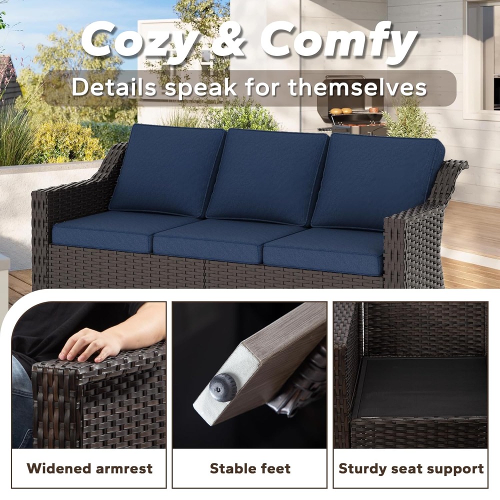 77'' Patio Sofa, All Weather O - Outdoor Furniture With Fire Pit recensie en prijs