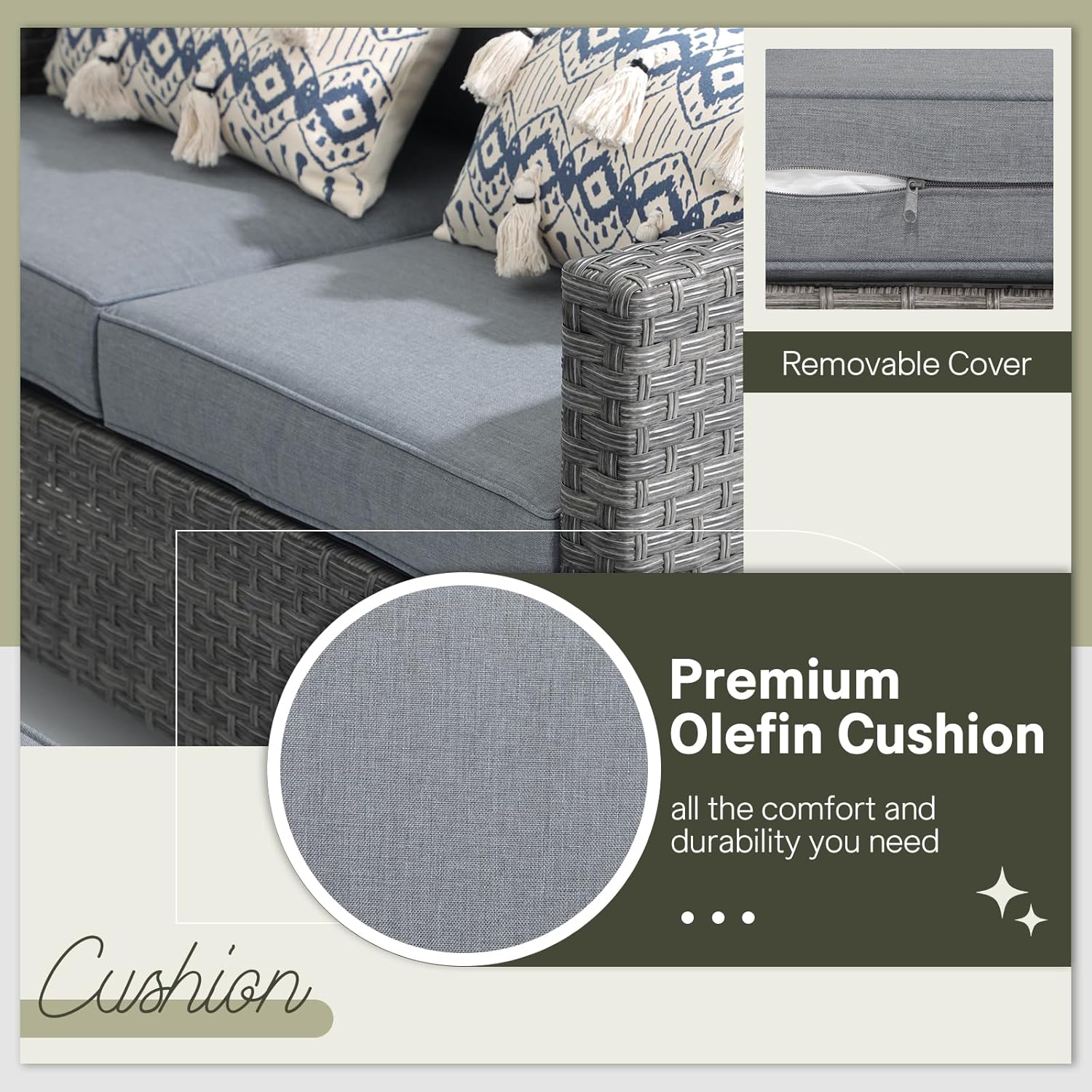 6pcs Grey PE Rattan Outdoor Se - Outdoor Furniture Cafe recensie en prijs
