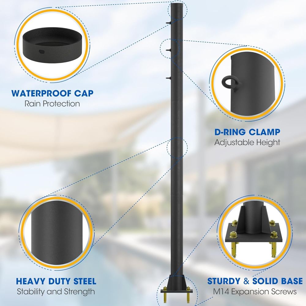 2 Pack Shade Sail Poles, 10 FT - Sun Sail Shade recensie en prijs