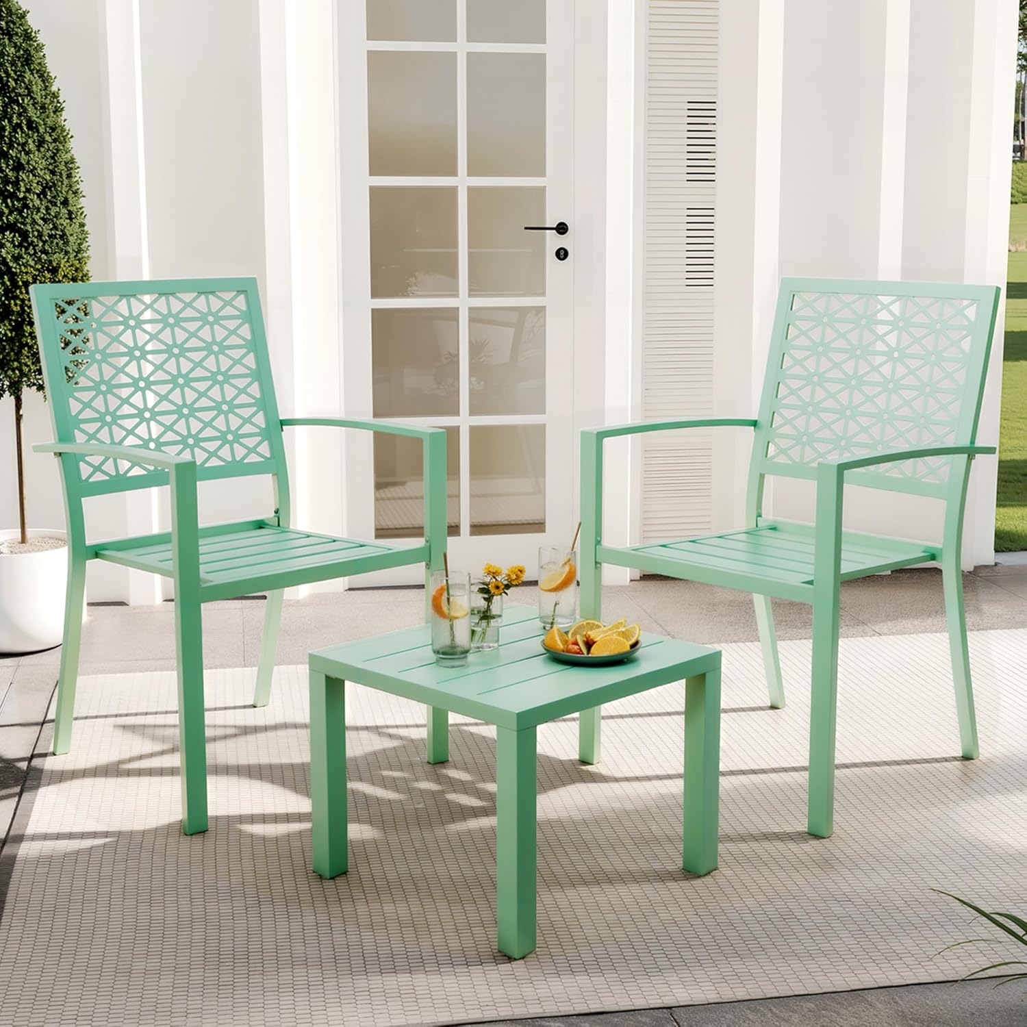 3 Piece Patio Bistro Set, Gree - Outdoor Furniture Balcony recensie en prijs