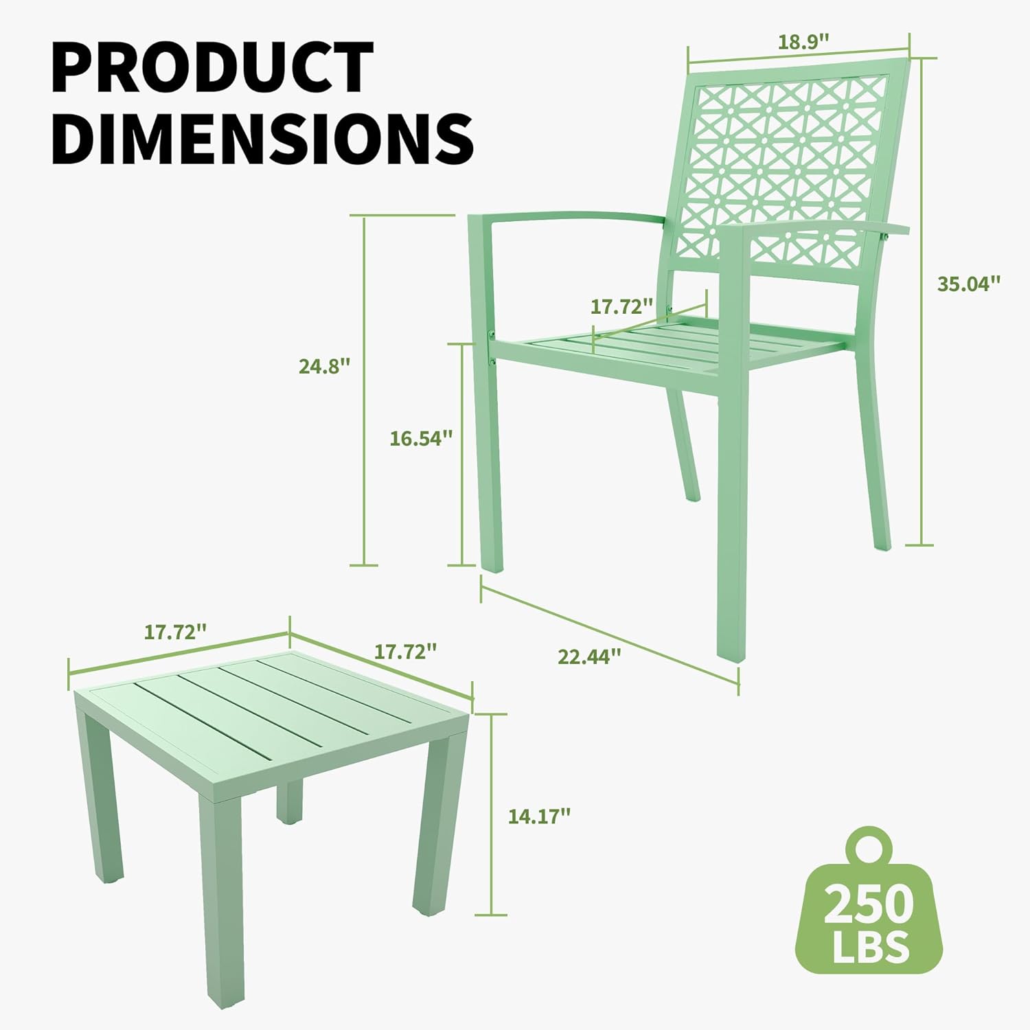 3 Piece Patio Bistro Set, Gree - Outdoor Furniture Balcony recensie en prijs