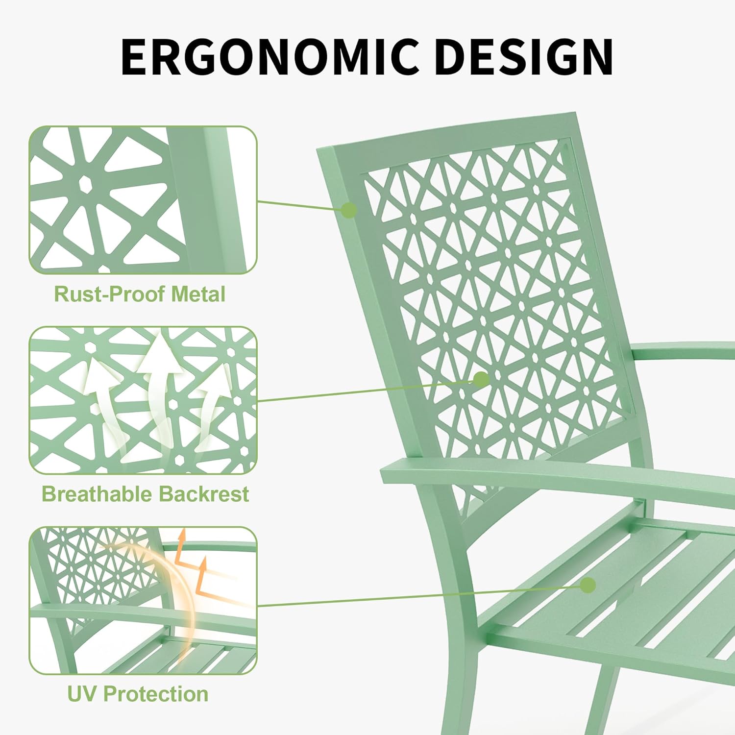 3 Piece Patio Bistro Set, Gree - Outdoor Furniture Balcony recensie en prijs