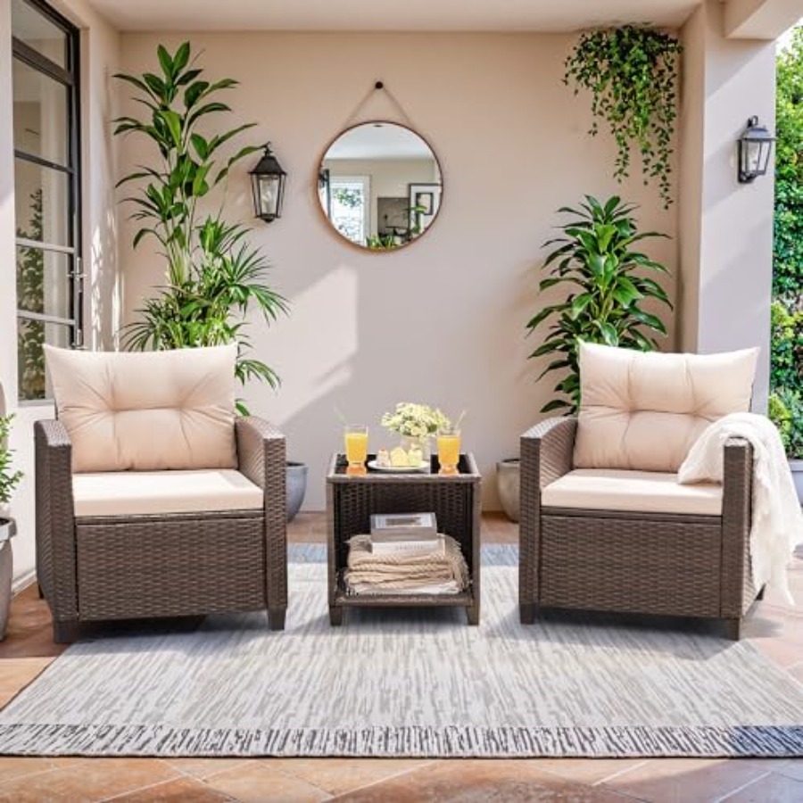 Devoko 3 Pieces Patio Furnitur - Outdoor Furniture Set recensie en prijs