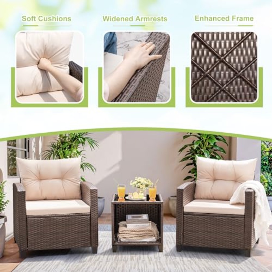 Devoko 3 Pieces Patio Furnitur - Outdoor Furniture Set recensie en prijs