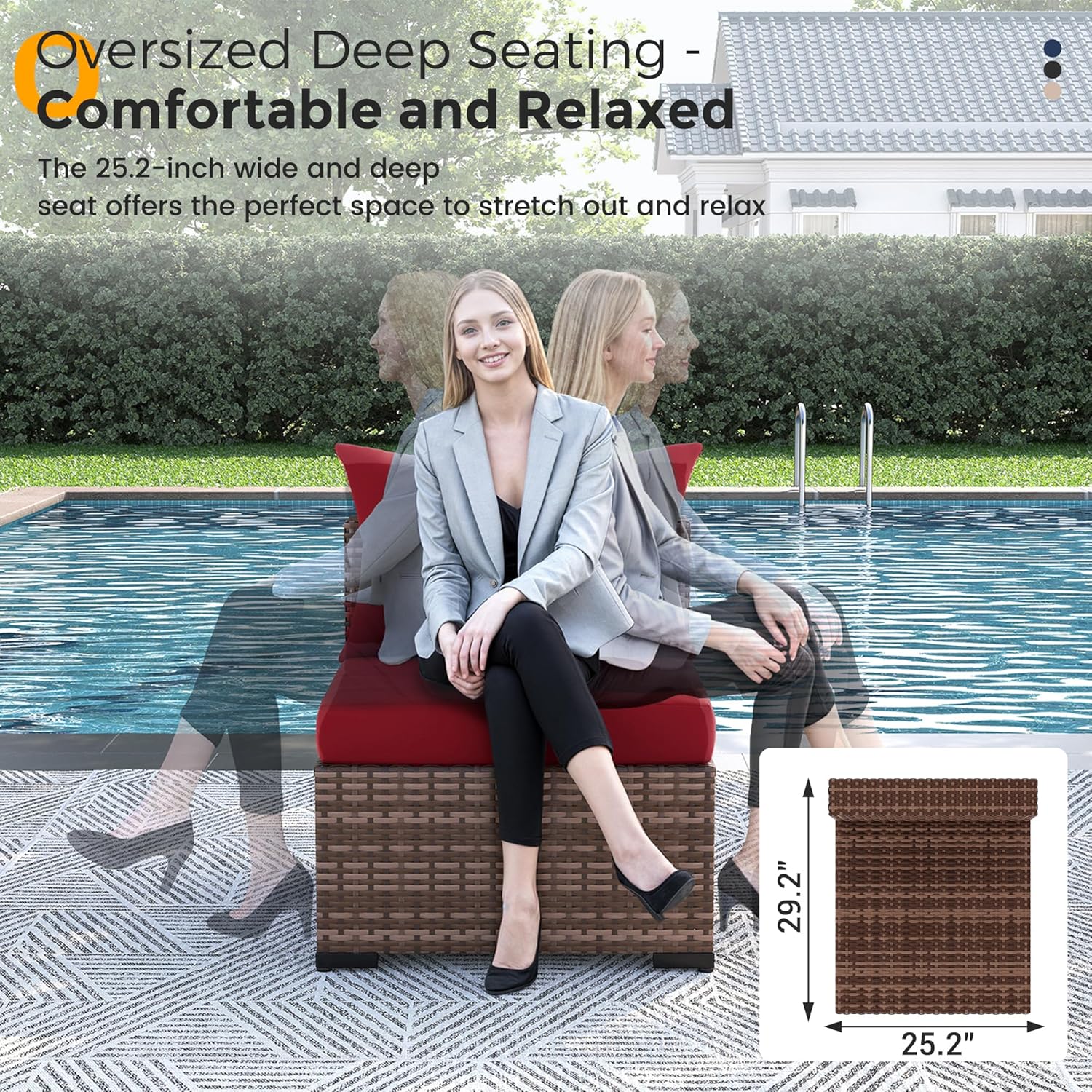 8pc All-Weather Wicker Section - Outdoor Furniture With Fire Pit recensie en prijs