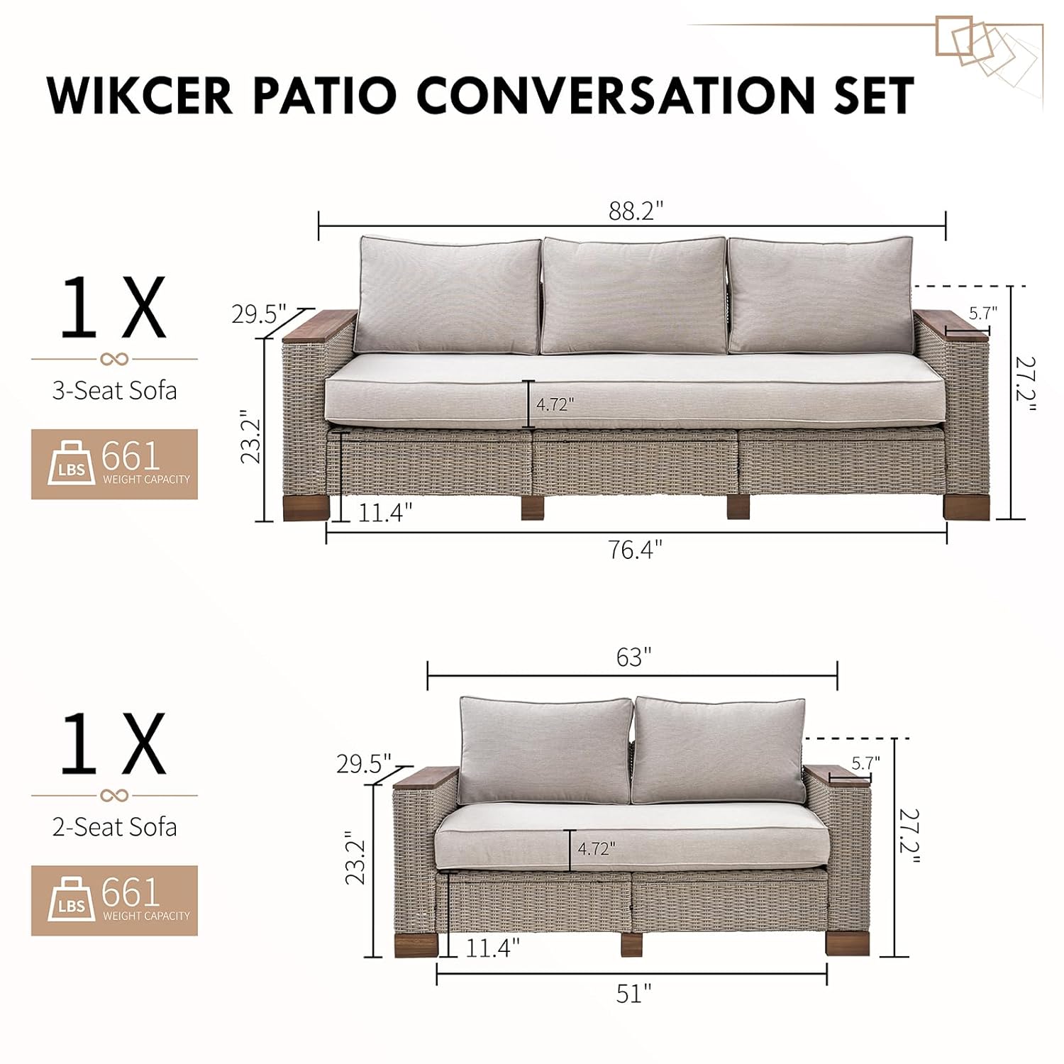5pc UV-Resistant Modular Wicke - Outdoor Furniture With Fire Pit recensie en prijs