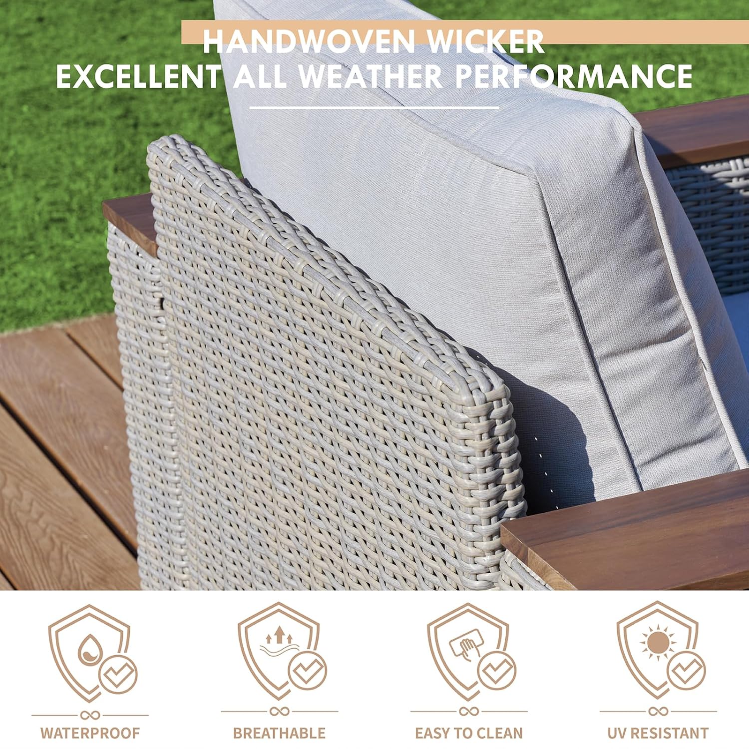 5pc UV-Resistant Modular Wicke - Outdoor Furniture With Fire Pit recensie en prijs