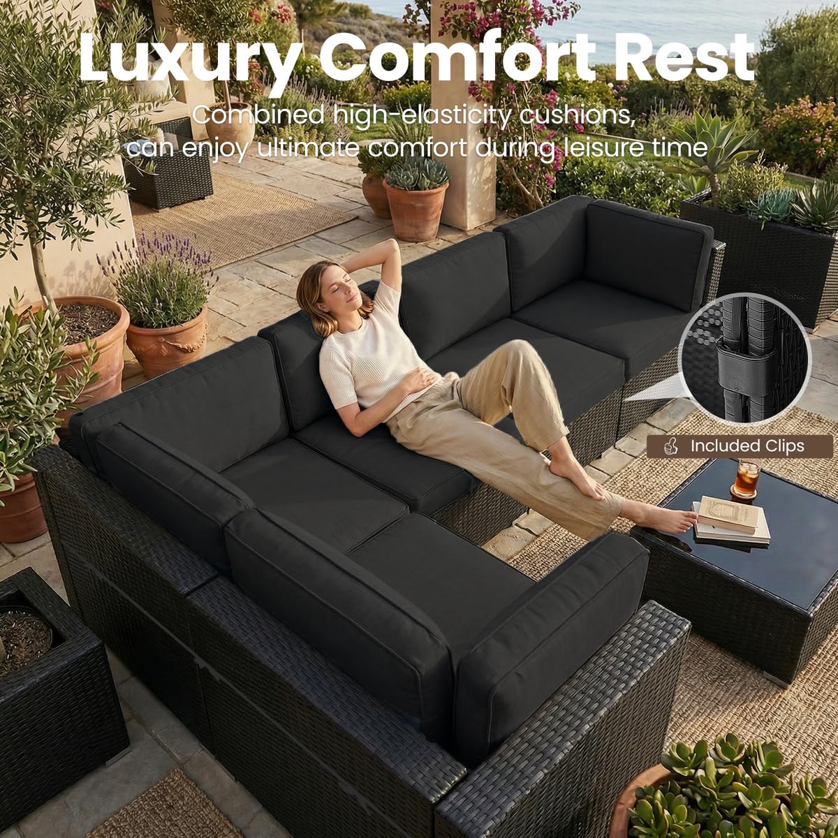 8 Pieces Patio Furniture Set w - Outdoor Furniture With Fire Pit recensie en prijs