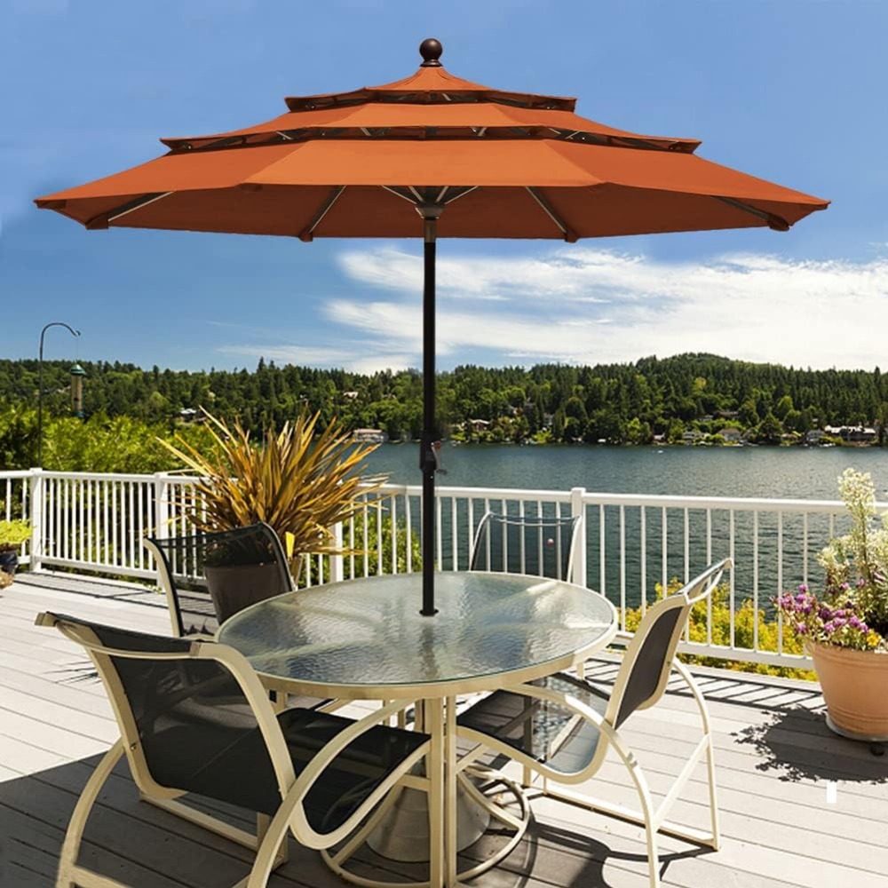 USA 9Ft 3 Tiers Market Umbrell - Outdoor Furniture Year Round recensie en prijs