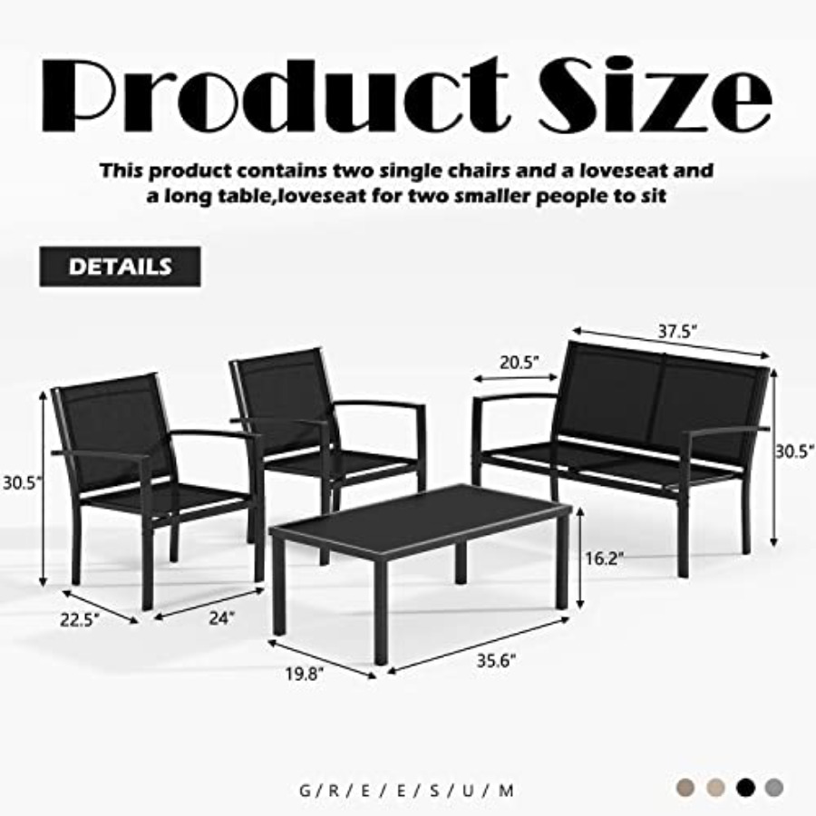 Greesum 4 Pieces Patio Furnitu - Outdoor Furniture Set recensie en prijs