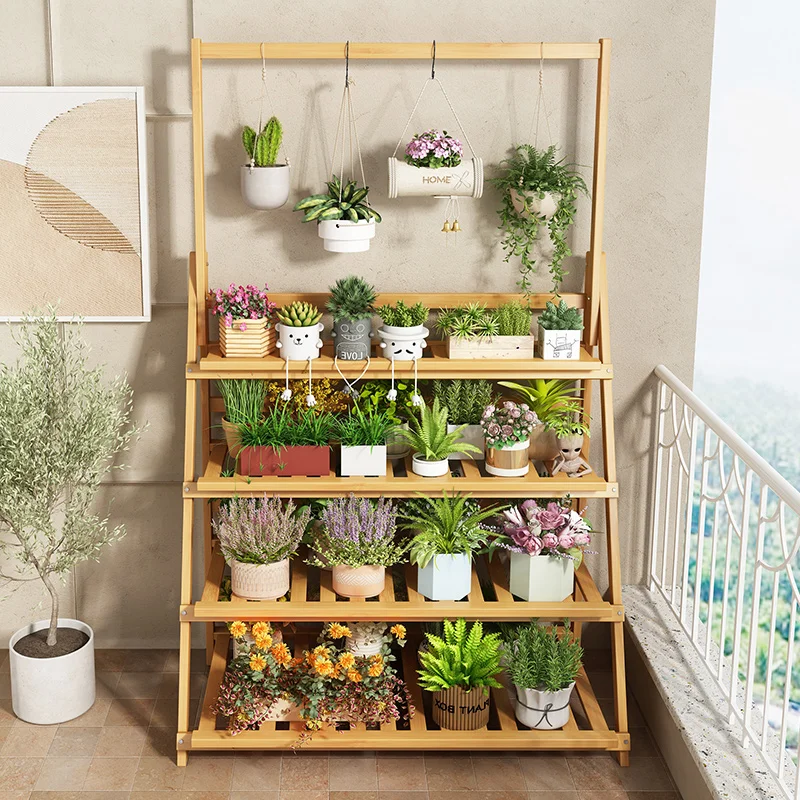 Solid Wood Flower Shelf Plant  - Outdoor Furniture Design recensie en prijs