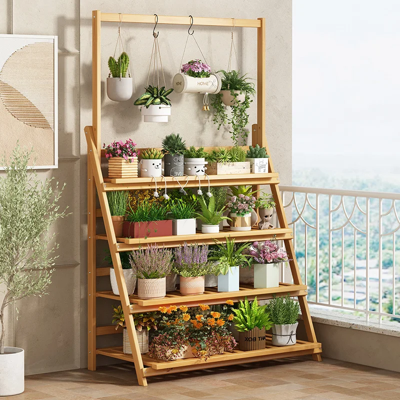 Solid Wood Flower Shelf Plant  - Outdoor Furniture Design recensie en prijs