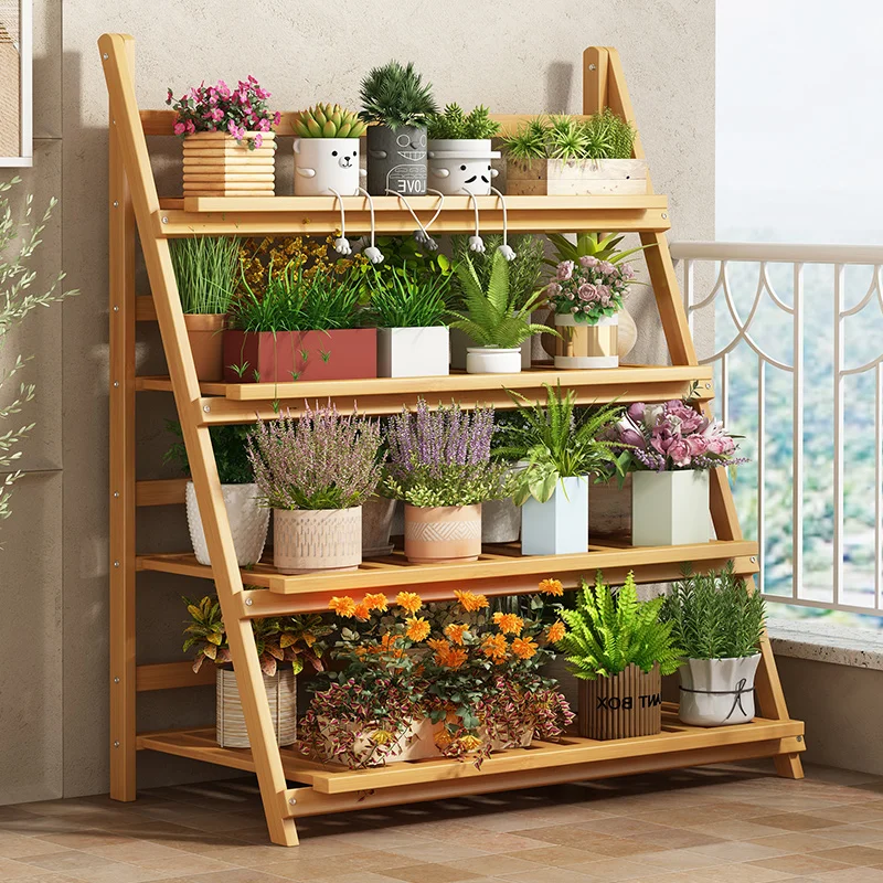 Solid Wood Flower Shelf Plant  - Outdoor Furniture Design recensie en prijs