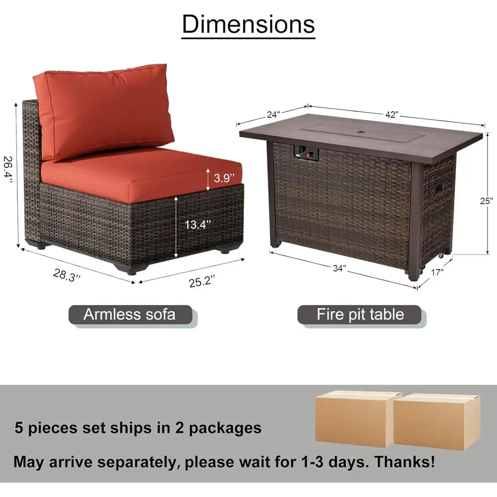 5-Piece Patio Furniture Set wi - Outdoor Furniture With Fire Pit recensie en prijs