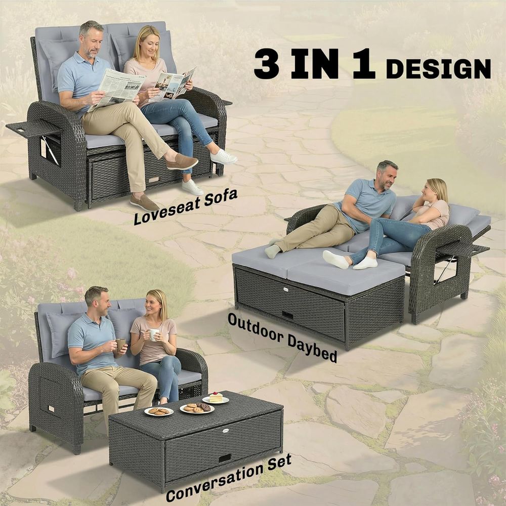 Gray Rattan Outdoor Daybed wit - Outdoor Daybed Sofa recensie en prijs