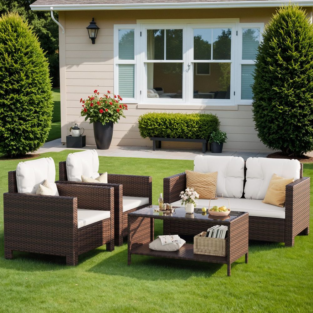 4 Pieces Patio Furniture Sets  - Outdoor Furniture Balcony recensie en prijs