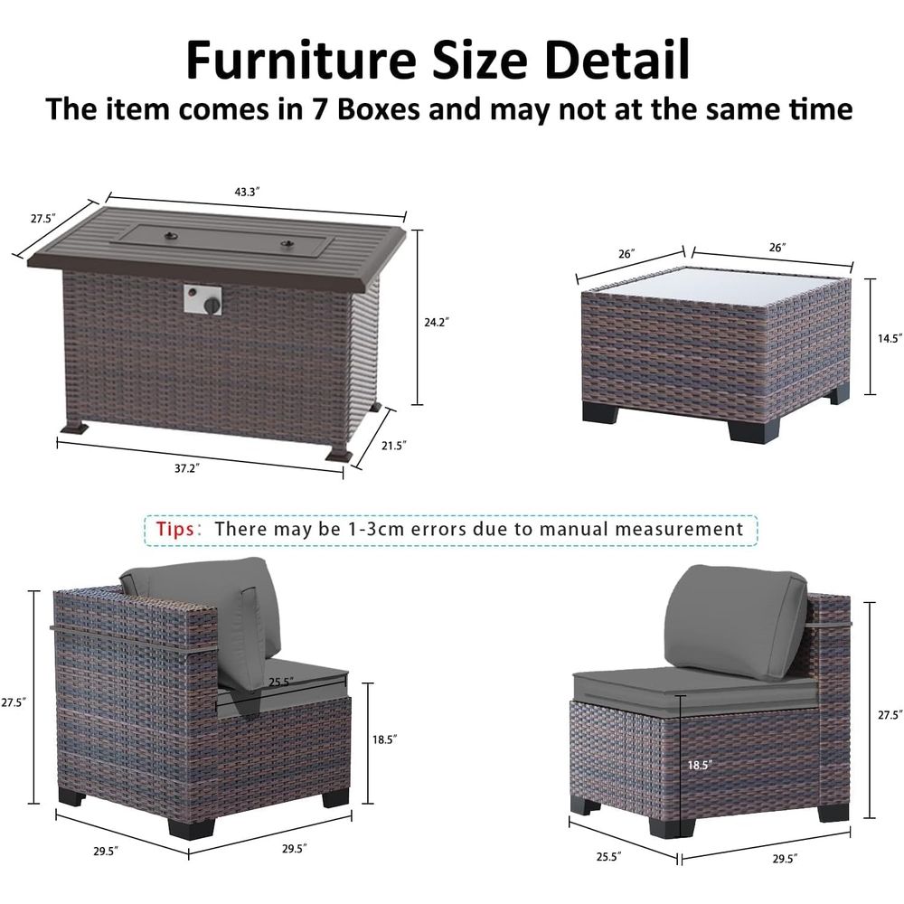 13-Piece Outdoor Sectional Pat - Outdoor Furniture With Fire Pit recensie en prijs