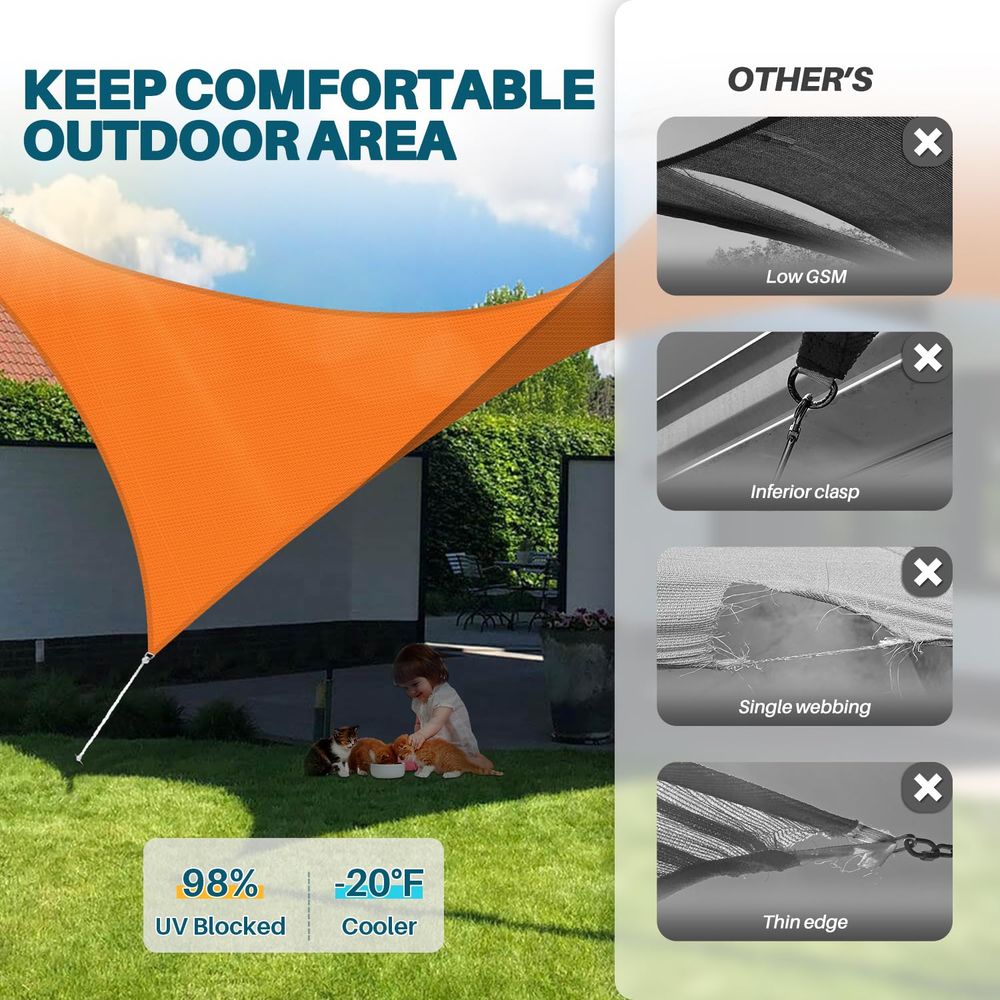 24x24 Sun Shade Sail Outdoor C - Sun Sail Shade recensie en prijs