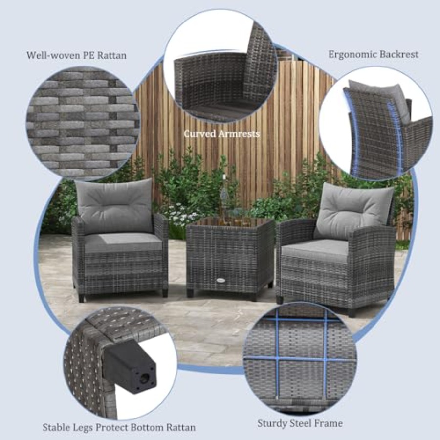 KOTEK 3 Piece Patio Furniture  - Outdoor Furniture Set recensie en prijs
