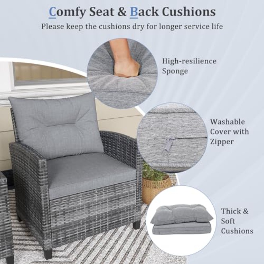 KOTEK 3 Piece Patio Furniture  - Outdoor Furniture Set recensie en prijs