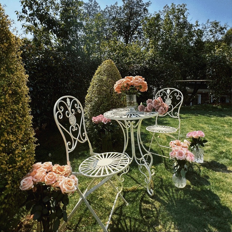 French Vintage Iron Table and  - Outdoor Furniture Cafe recensie en prijs