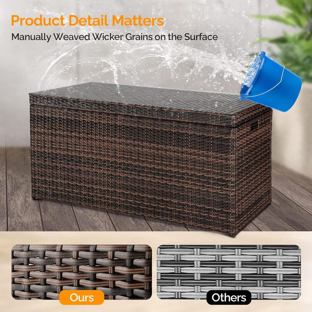 Large 132 Gallon Wicker Storag - Outdoor Furniture Set recensie en prijs