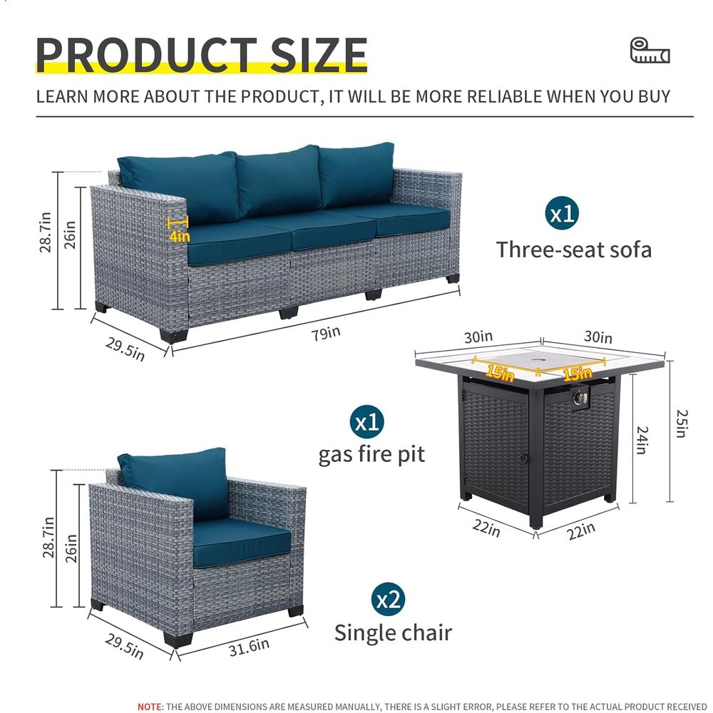 4-Piece Outdoor Wicker Patio F - Outdoor Furniture With Fire Pit recensie en prijs