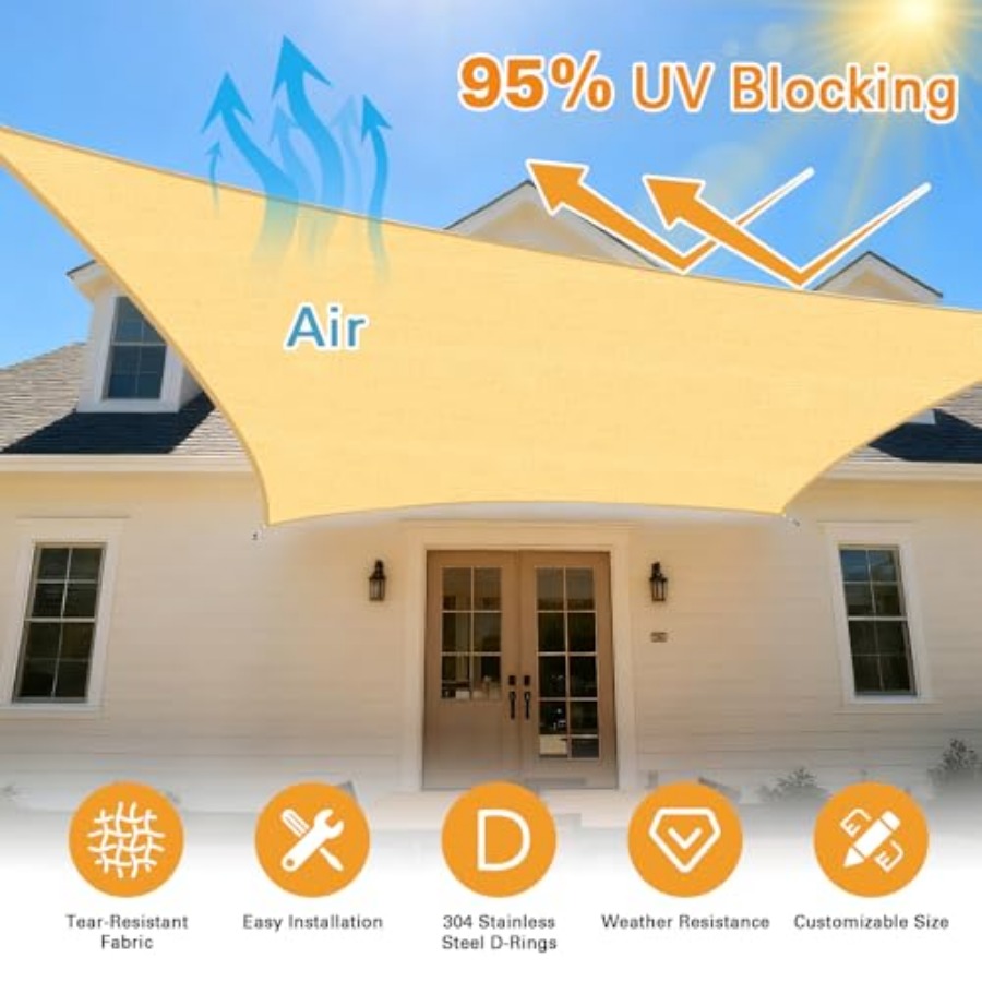 Sun Shade Sail, 12'X20' Sand R - Sun Sail Shade recensie en prijs