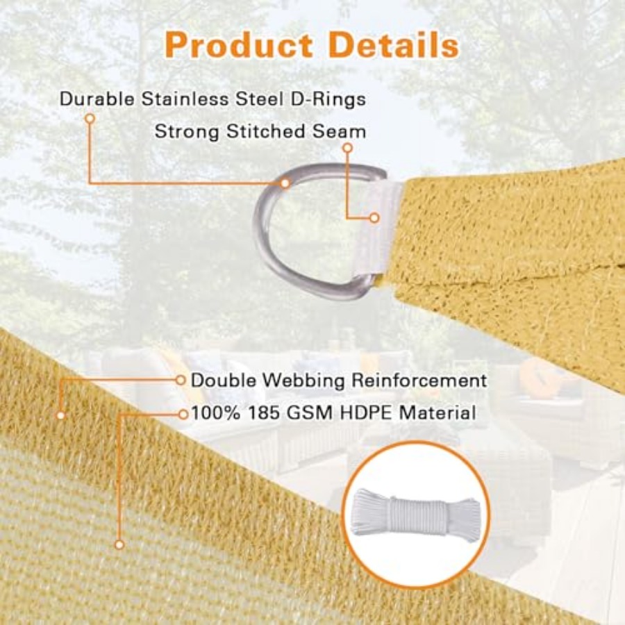Sun Shade Sail, 12'X20' Sand R - Sun Sail Shade recensie en prijs
