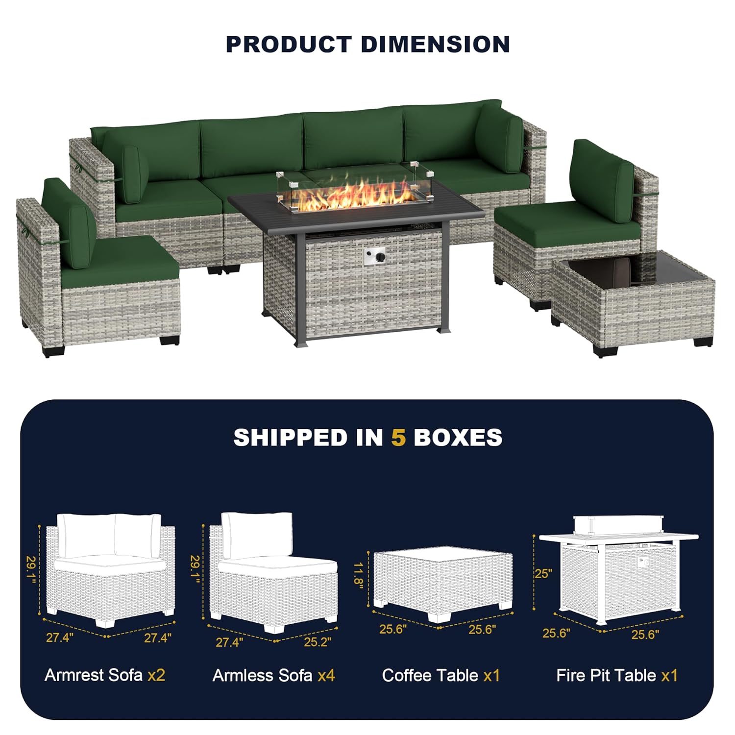 8-Piece Outdoor Patio Furnitur - Outdoor Furniture With Fire Pit recensie en prijs
