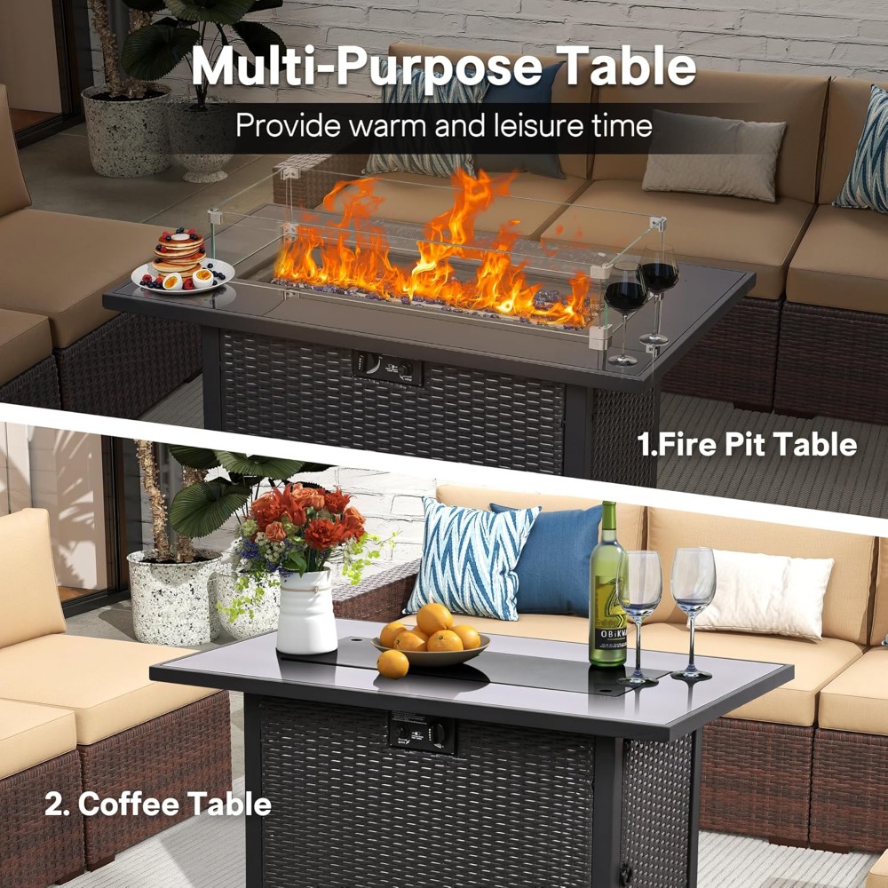5 Piece Patio Furniture Set wi - Outdoor Furniture With Fire Pit recensie en prijs