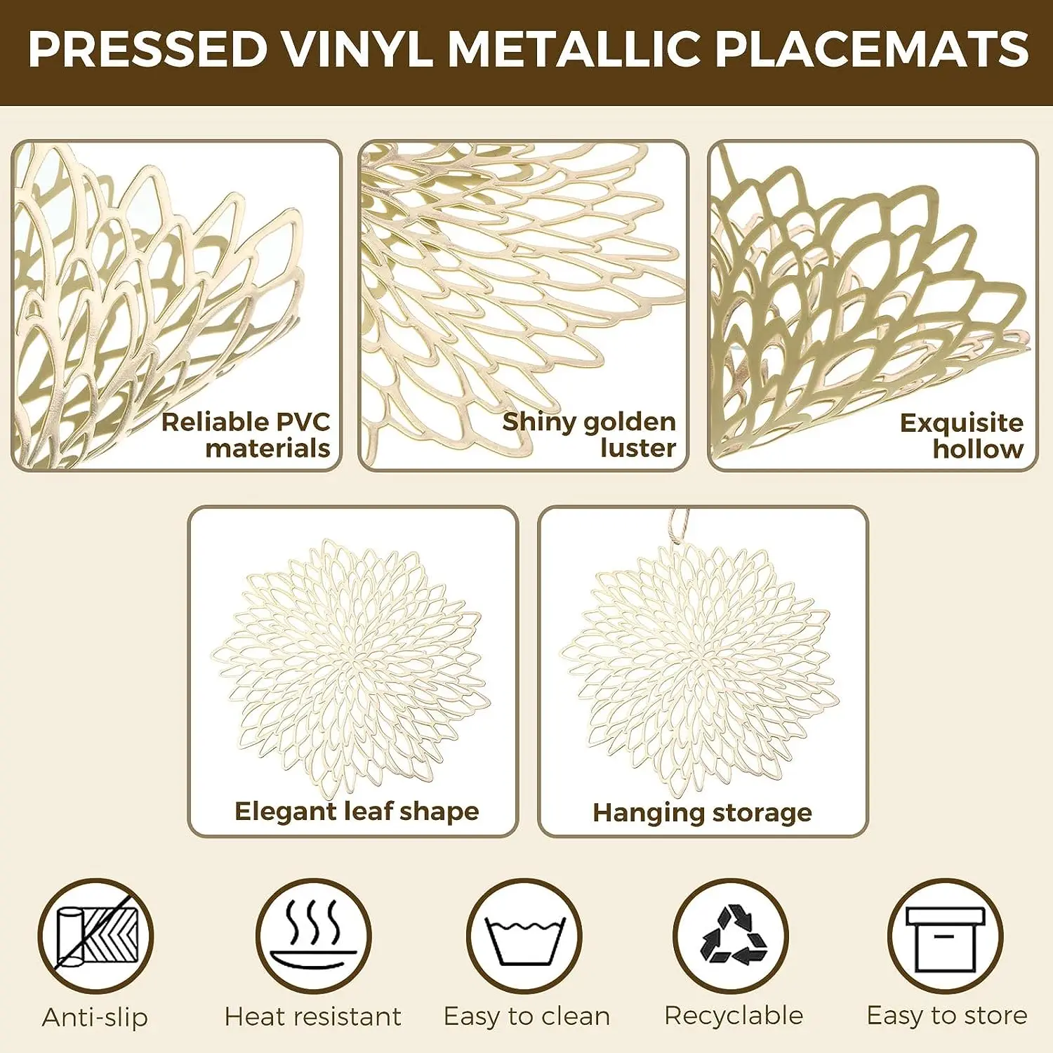 Set of 4 Metallic Placemats Se - Outdoor Furniture Design recensie en prijs