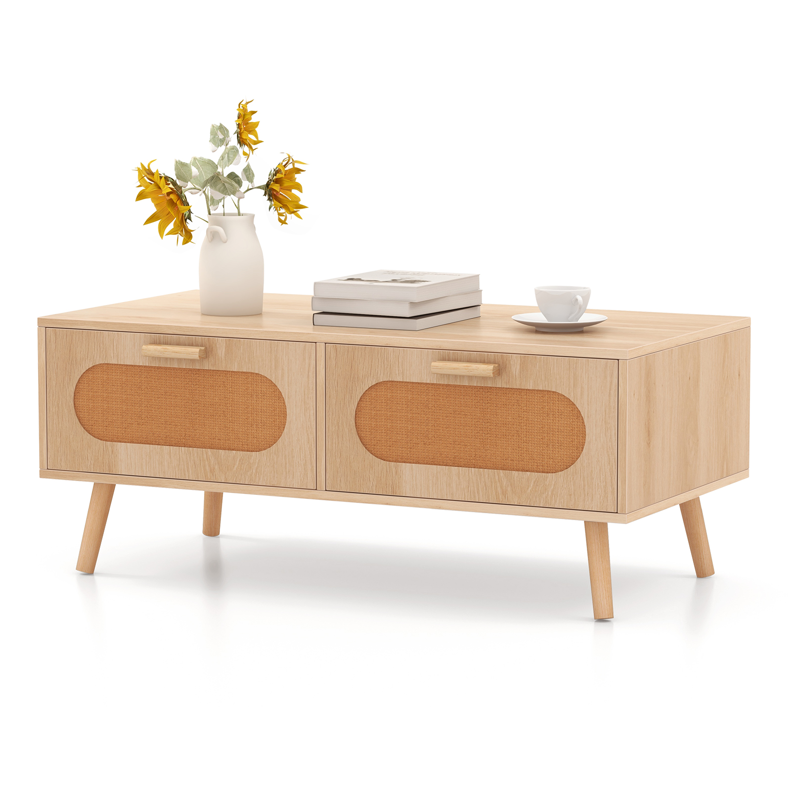 Rattan Coffee Table Mid Centur - Outdoor Furniture Cafe recensie en prijs