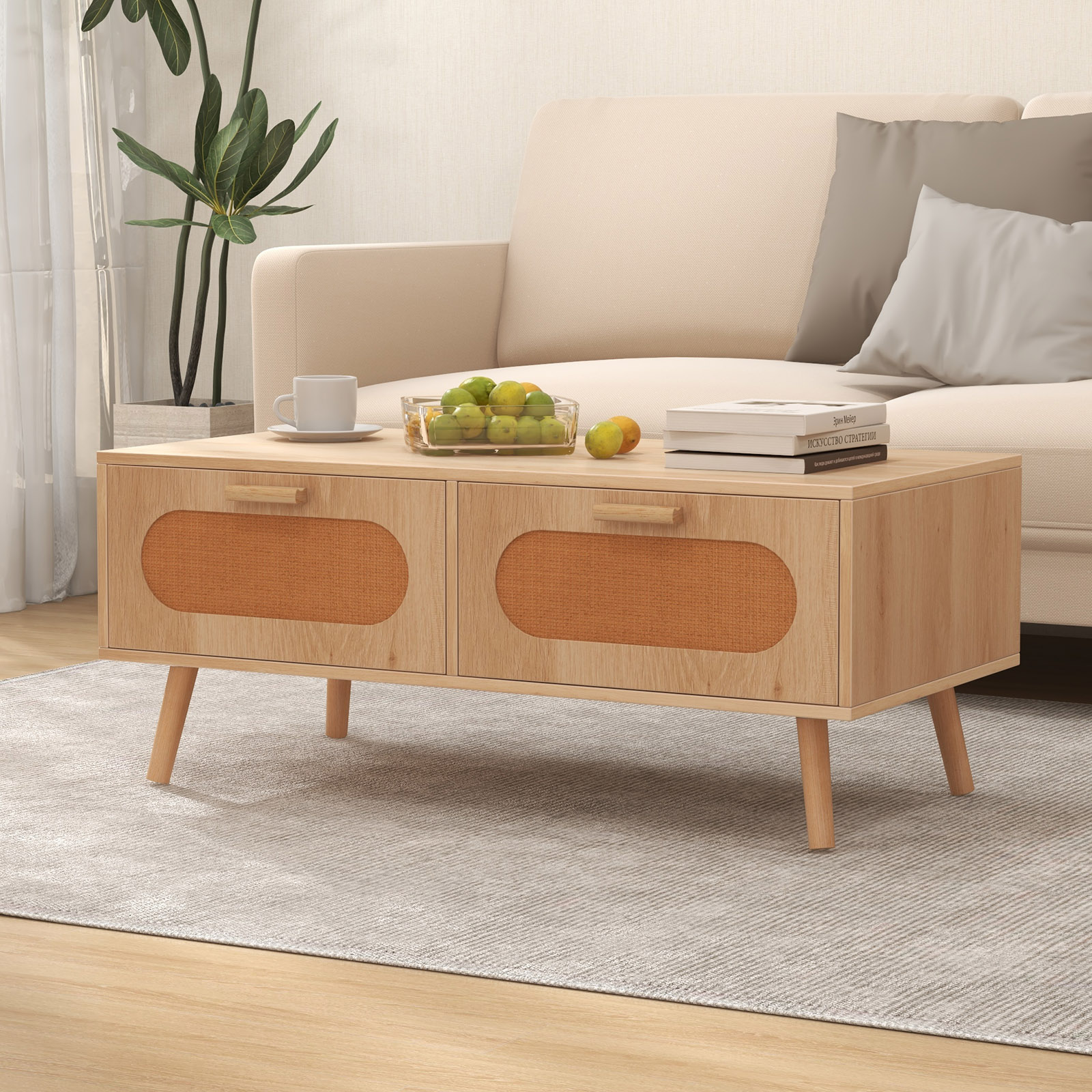 Rattan Coffee Table Mid Centur - Outdoor Furniture Cafe recensie en prijs