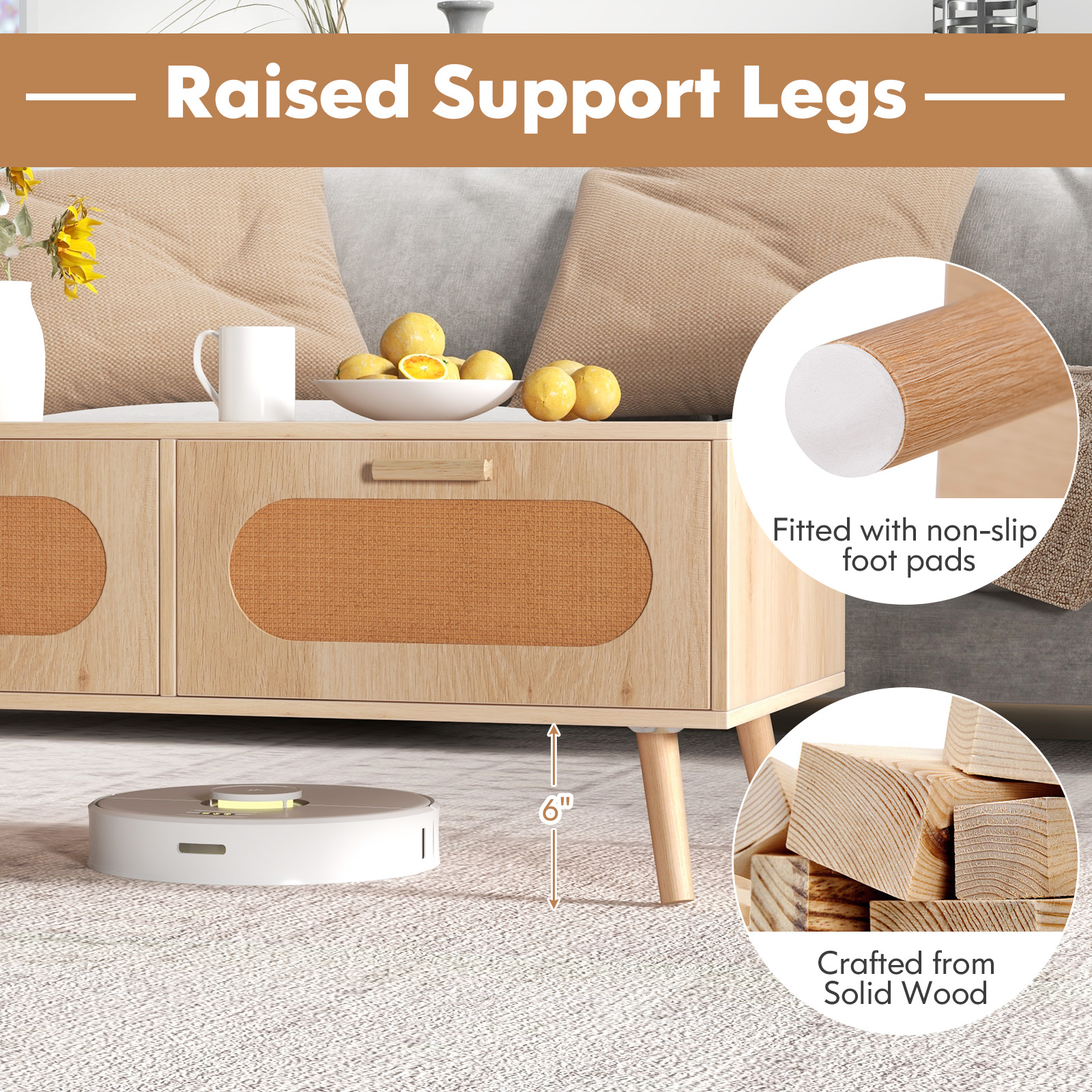 Rattan Coffee Table Mid Centur - Outdoor Furniture Cafe recensie en prijs